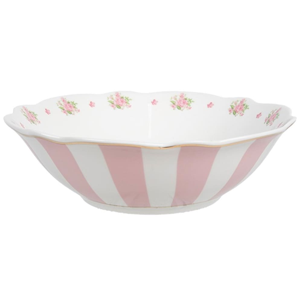 Assiette creuse en porcelaine blanche motif fleuri roses 15x15x5cm