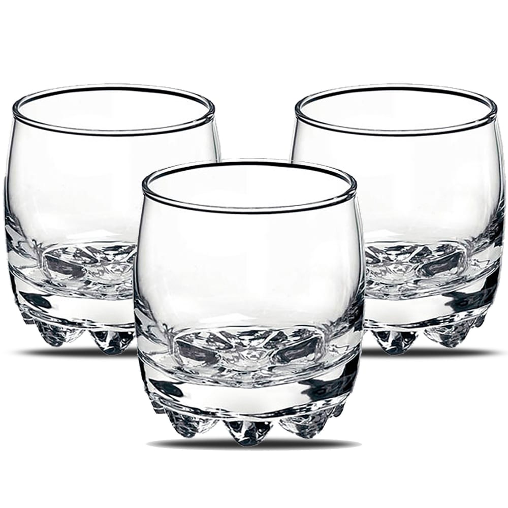 WADIGA Très beau set classique comprenant 3 verres à whisky en verre transparent. Contenance: 30cl Couleur: Transparent Matière: Verre