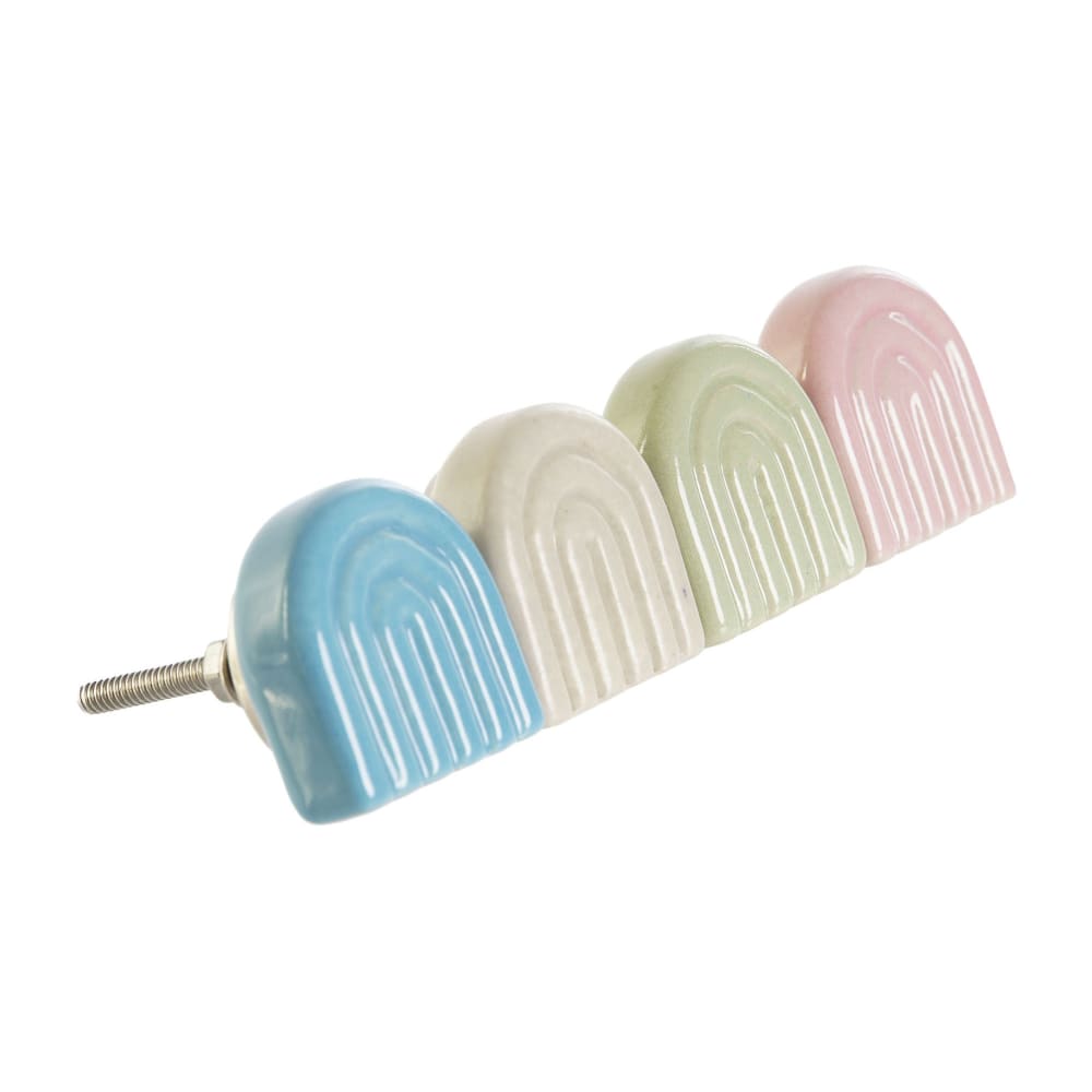Set de 4 poignées de meuble en céramique arc 4x5.5x4cm - Maisons du Monde
