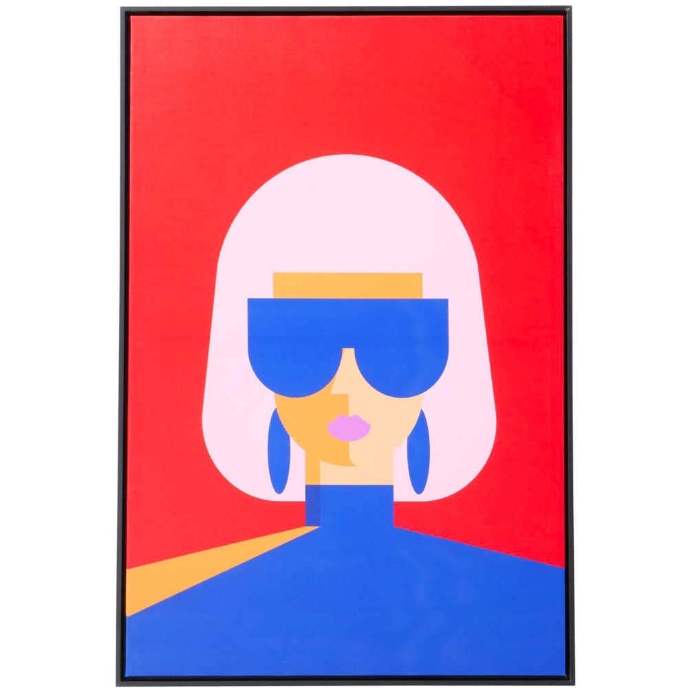 Wadiga Tableau impression multicolore femme 60x3x90cm - Bois