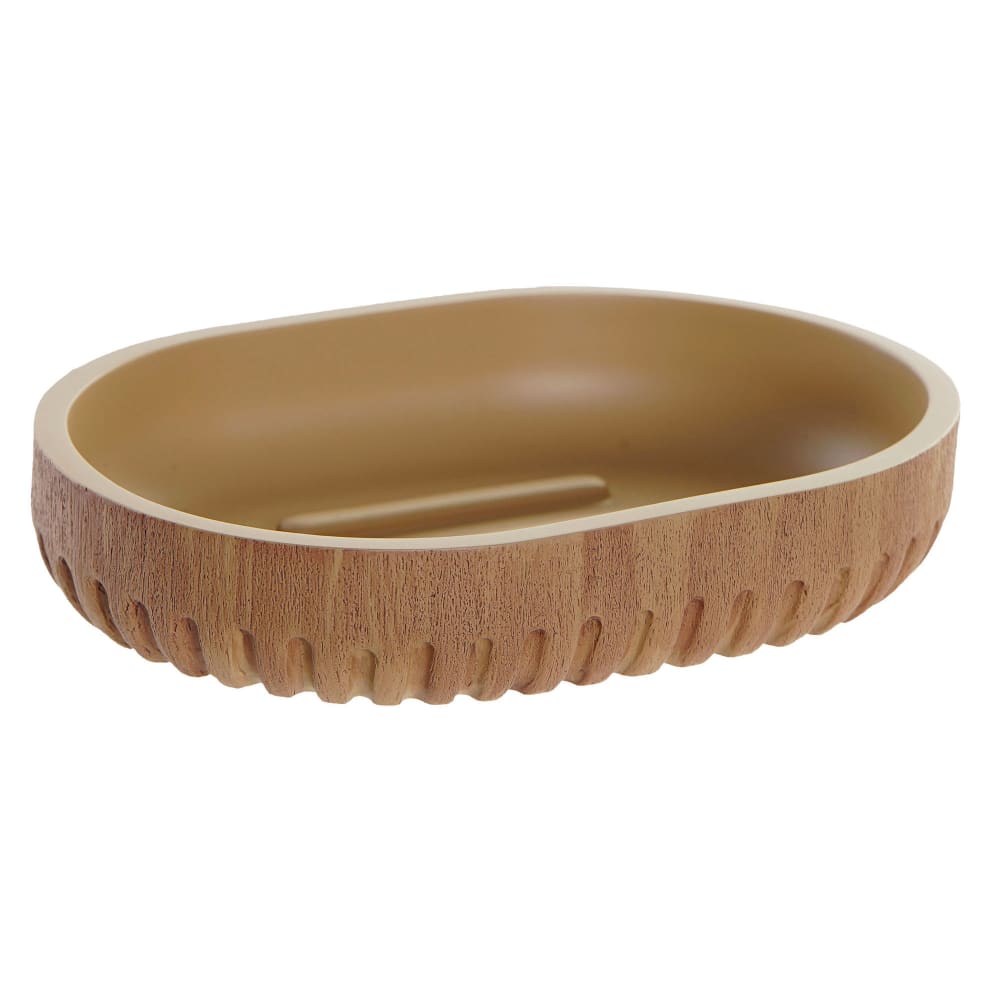 WADIGA Porte savon en résine effet bois. Couleur: bois Matière: Résine Dimensions: 12.5x8.5x2.5cm