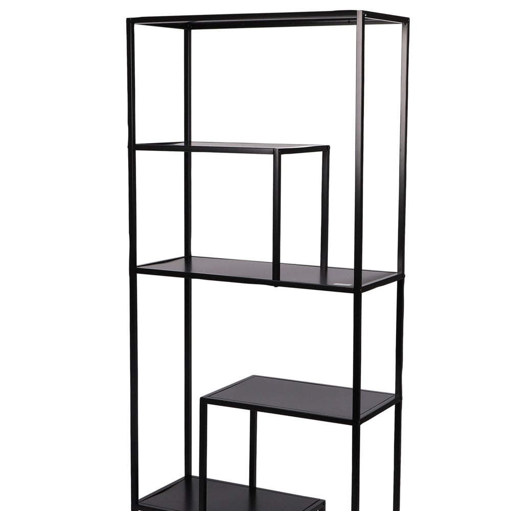 Étagère bibliothèque métal noir 6 niveaux 70x30x170cm - Maisons du Monde