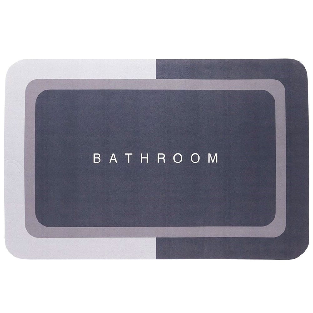 Tapis de bain antidérapant gris et beige 60x40cm