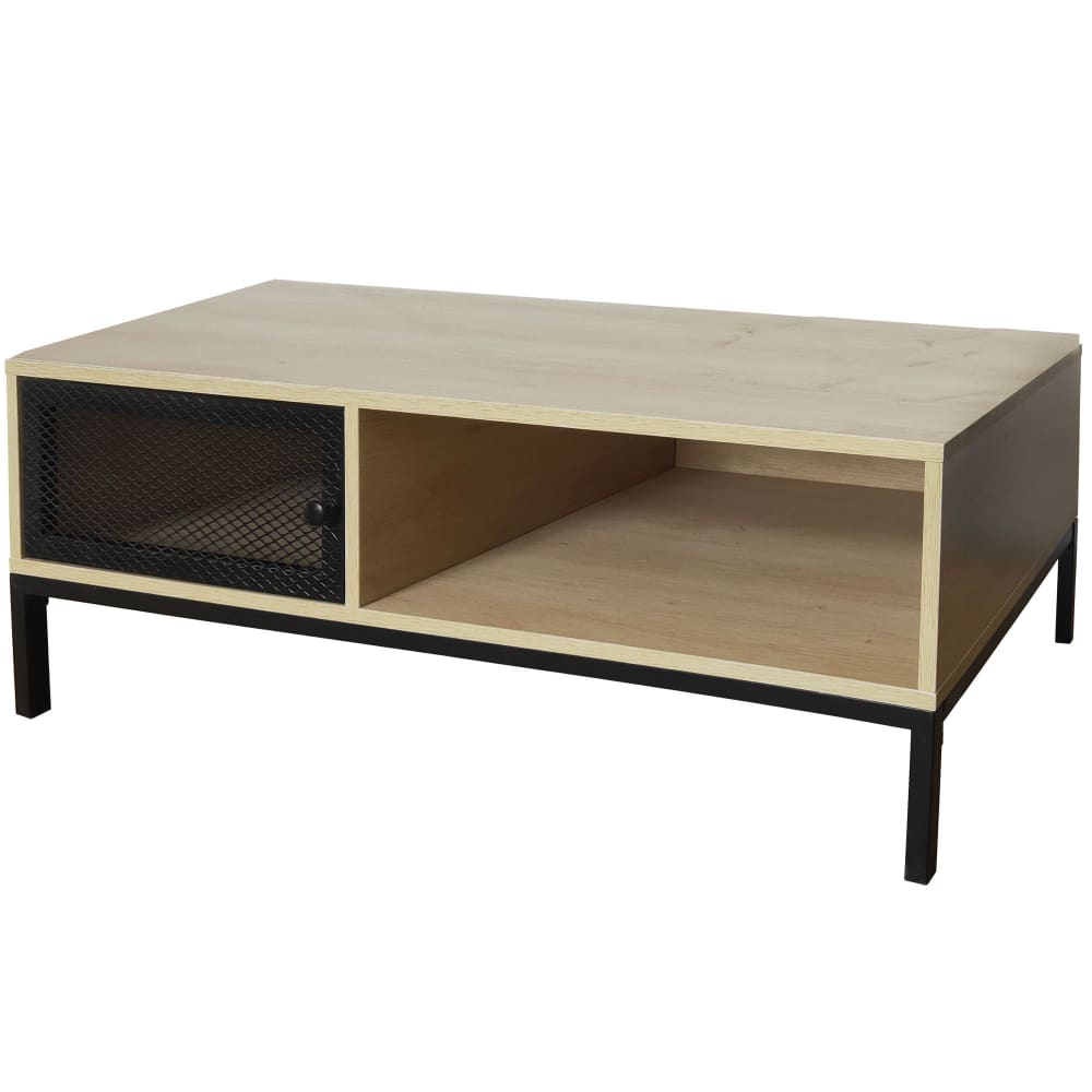 Wadiga Table basse bois et métal noir 110x50x36cm Marron Bois - 110x36x50cm