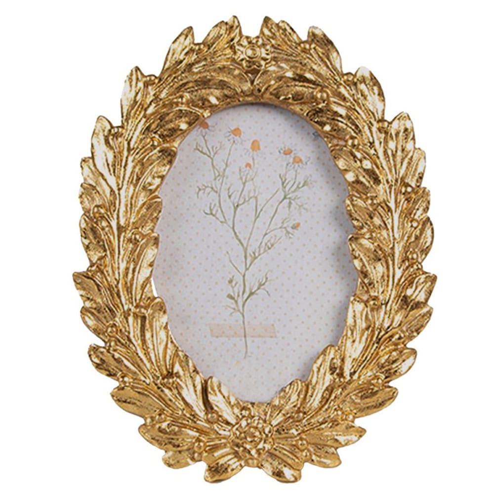 Cadre photo classique mural ou à poser en résine dorée 7x9cm