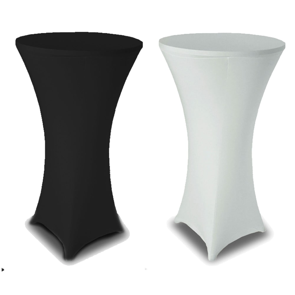 Set de 2 housses de table à cocktail noir et blanc 80x80x110cm