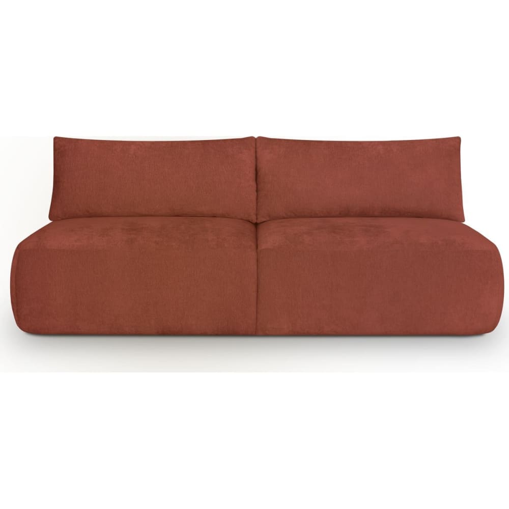 Canapé convertible 3 places en tissu chenille terracotta