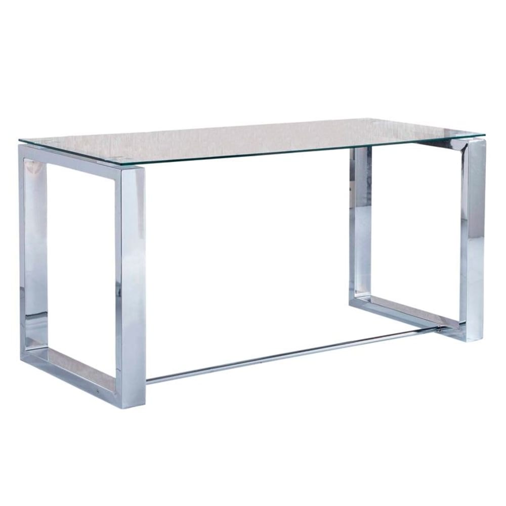 Mesa de escritorio cristal, metal, 140 x 75 x 70cm