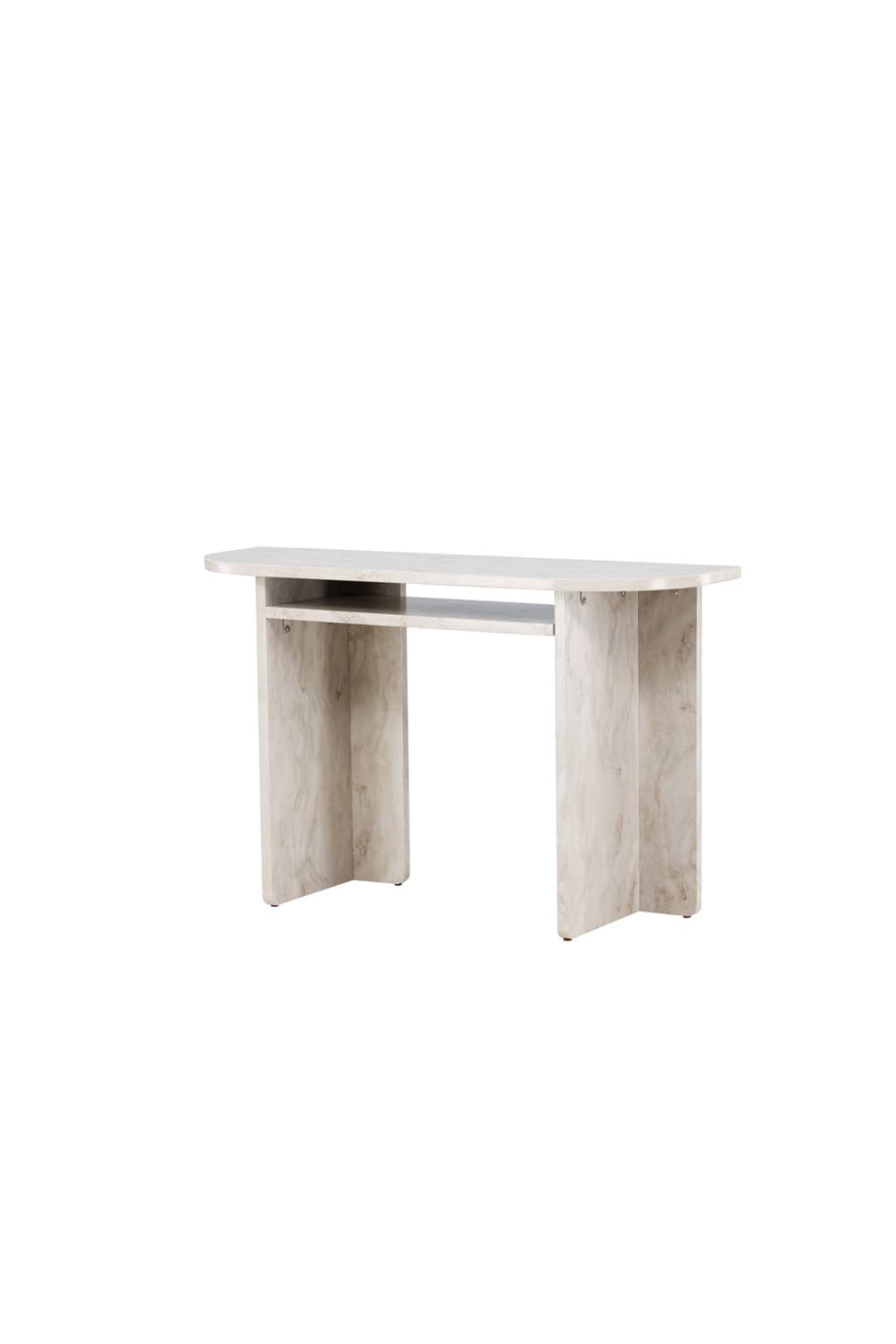 Console aux bords arrondis effet marbre L120cm - Beige