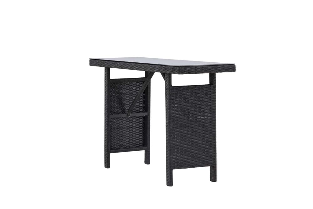 Table d'extérieur vitré noir NATY noir 40x120x74cm - Maisons du Monde