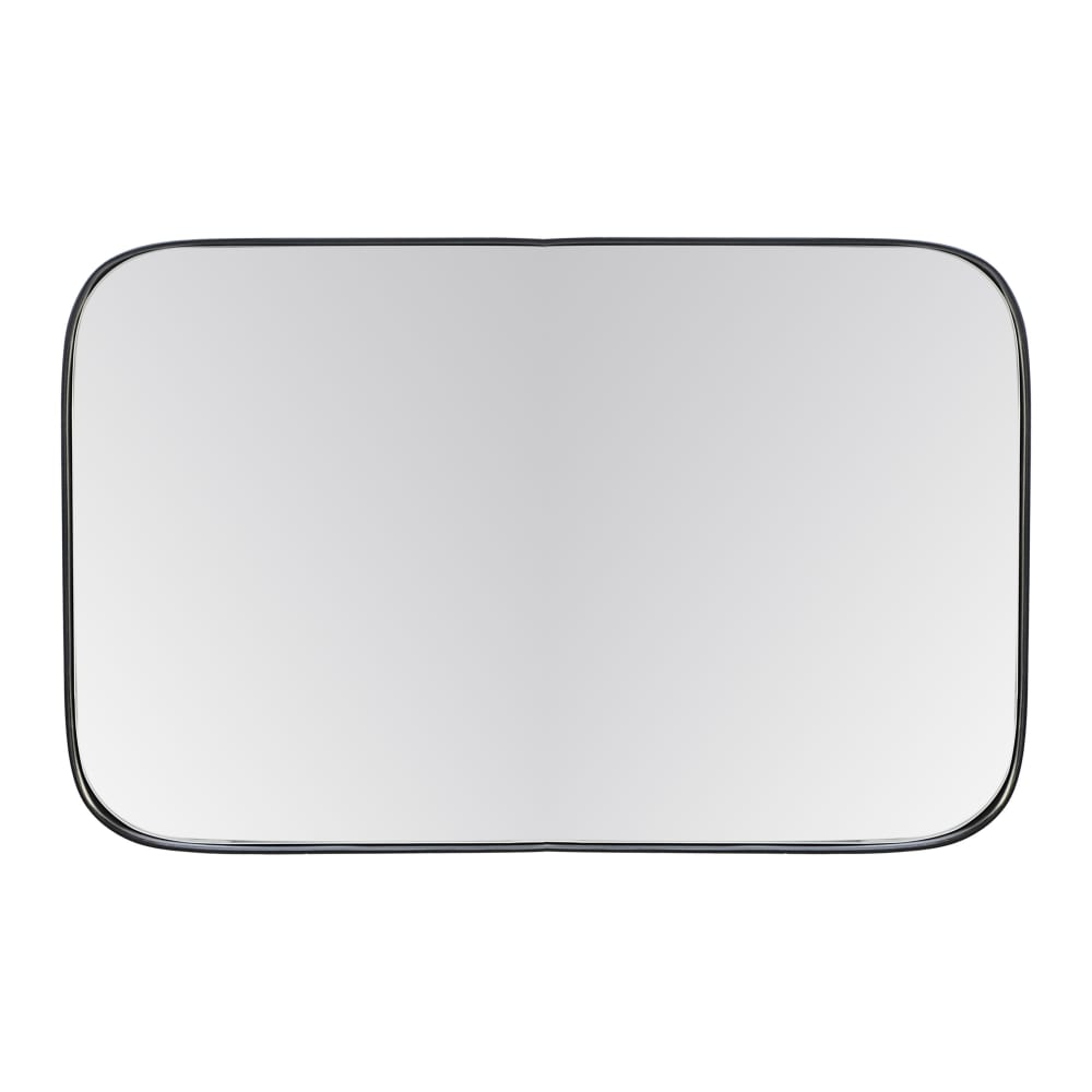 EMDE Miroir rectangulaire aux bords arrondis 100x70cm noir - Résine