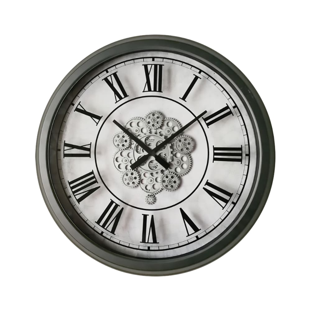Horloge à mécanismes métal 70cm gris