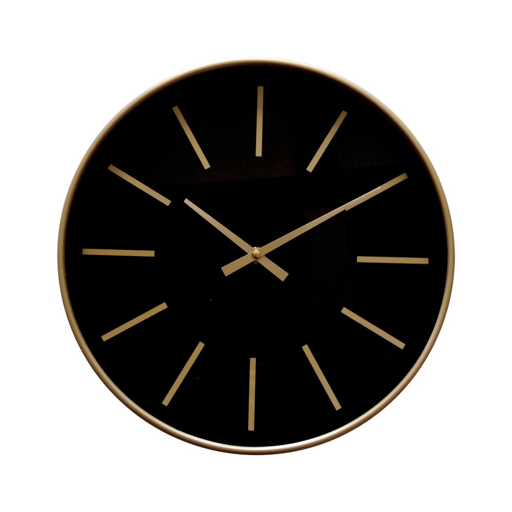 EMDE Horloge 30,5x30,5x4cm noir/dore - Pvc - Poly Chlorure De Vinyle