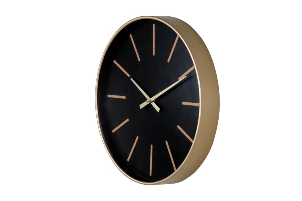 Horloge 30,5x30,5x4cm noir/dore - Maisons du Monde