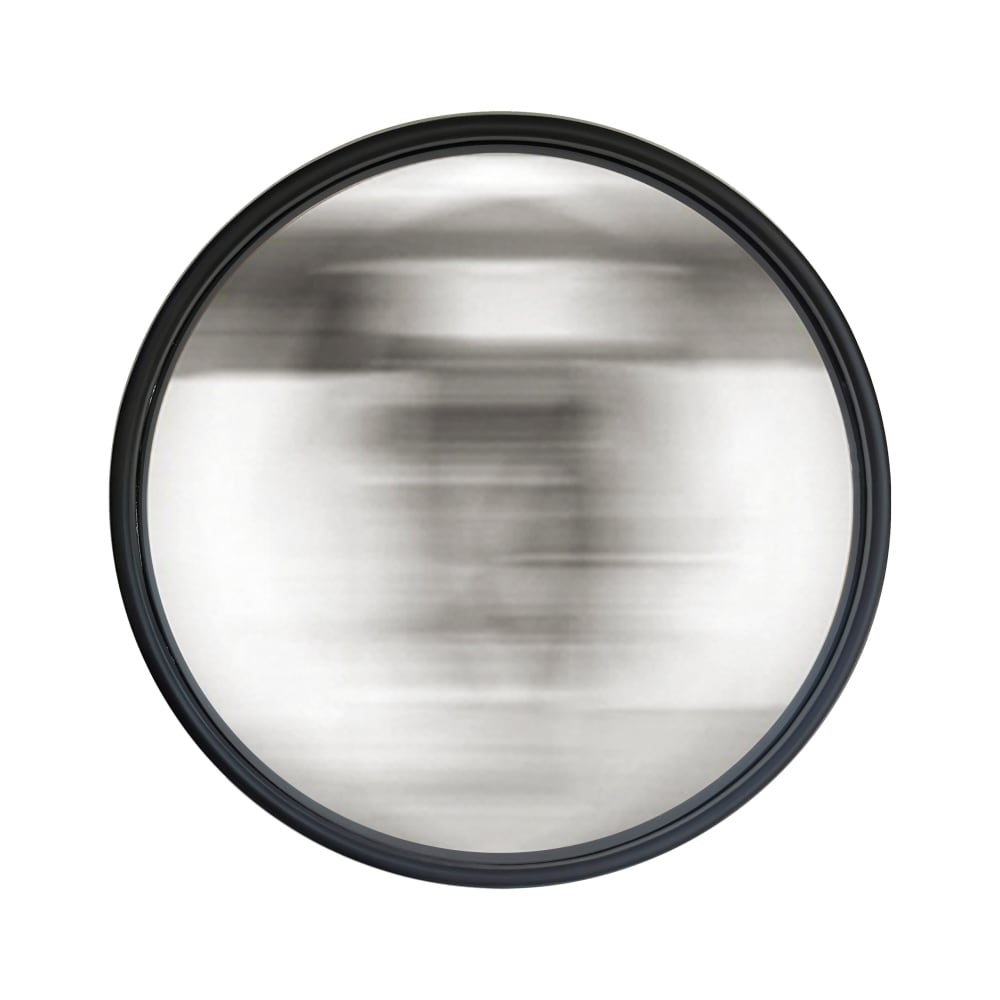 EMDE Miroir rond convexe bords fins 80 cm noir - Résine