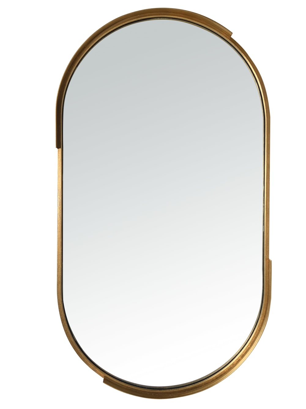 Miroir oblong design en métal doré 50x90cm