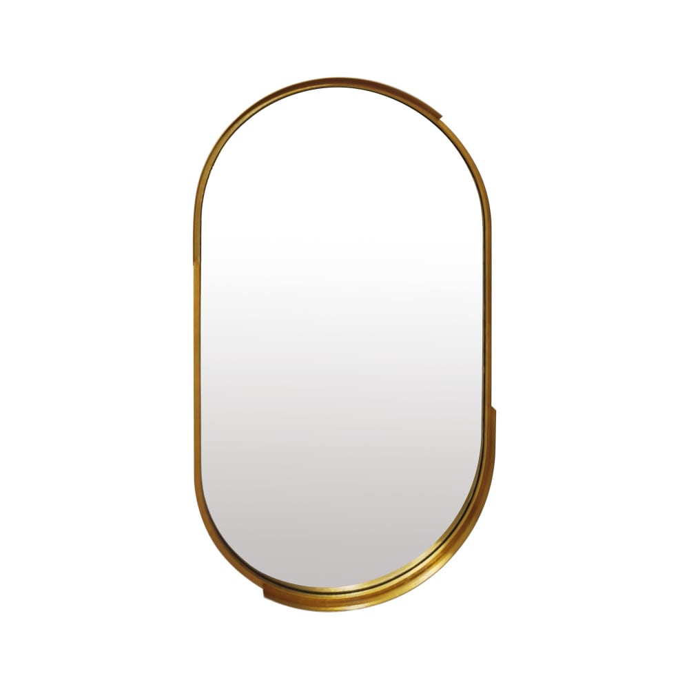 Miroir oblong design en métal 50x90cm dore - Maisons du Monde