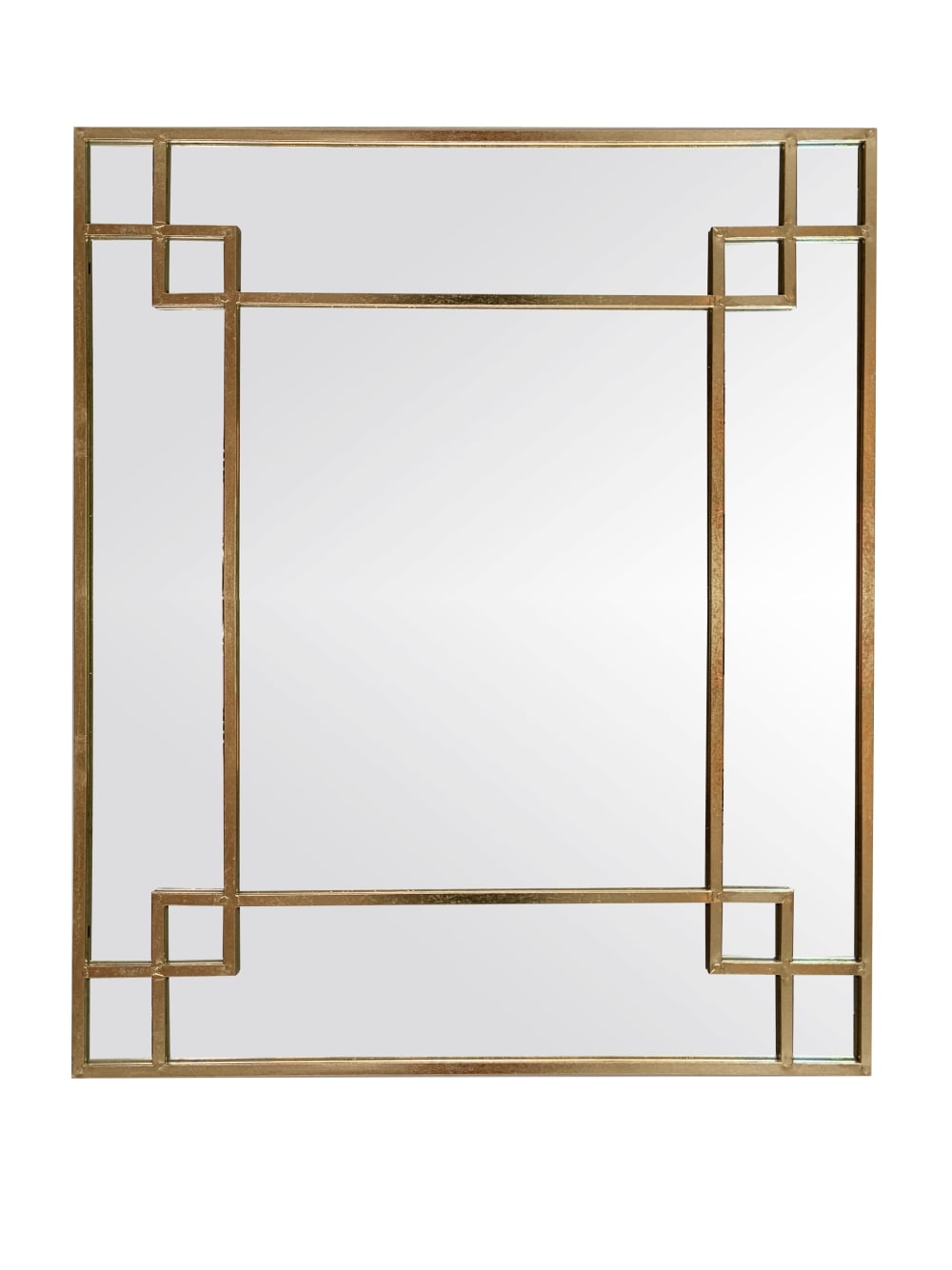 Miroir art déco en métal doré 95x80cm