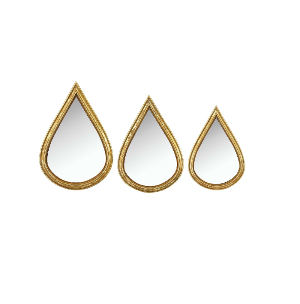 Lot de 3 miroirs gouttes 12, 14 et 16 cm