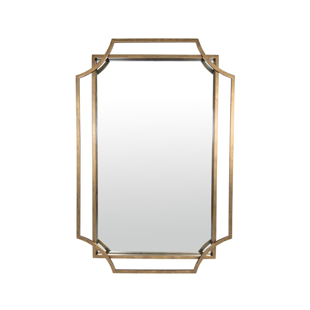Miroir art déco en métal doré 60x90cm