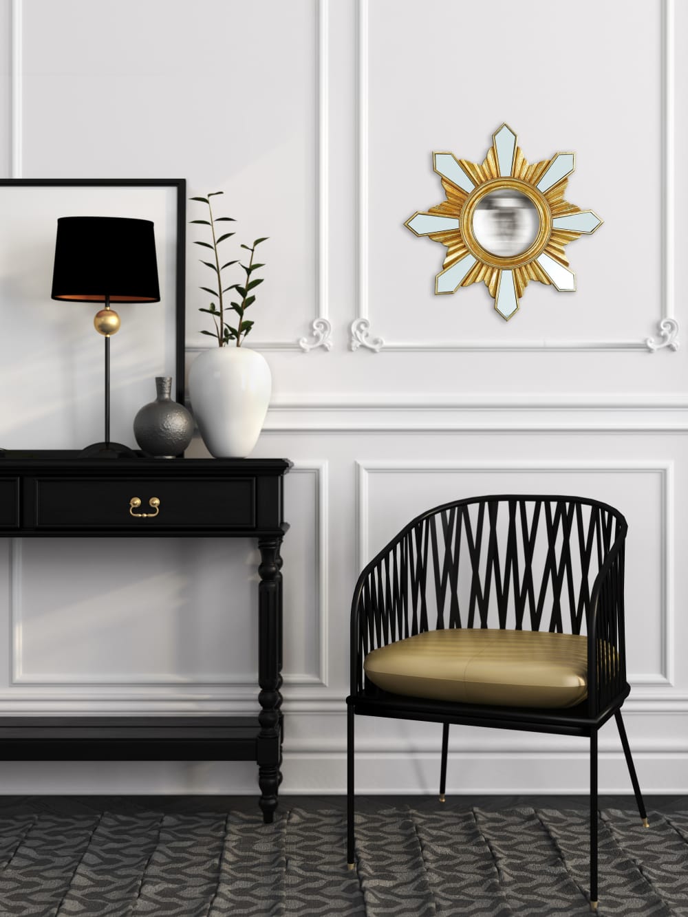 Miroir soleil rond convexe 35cm