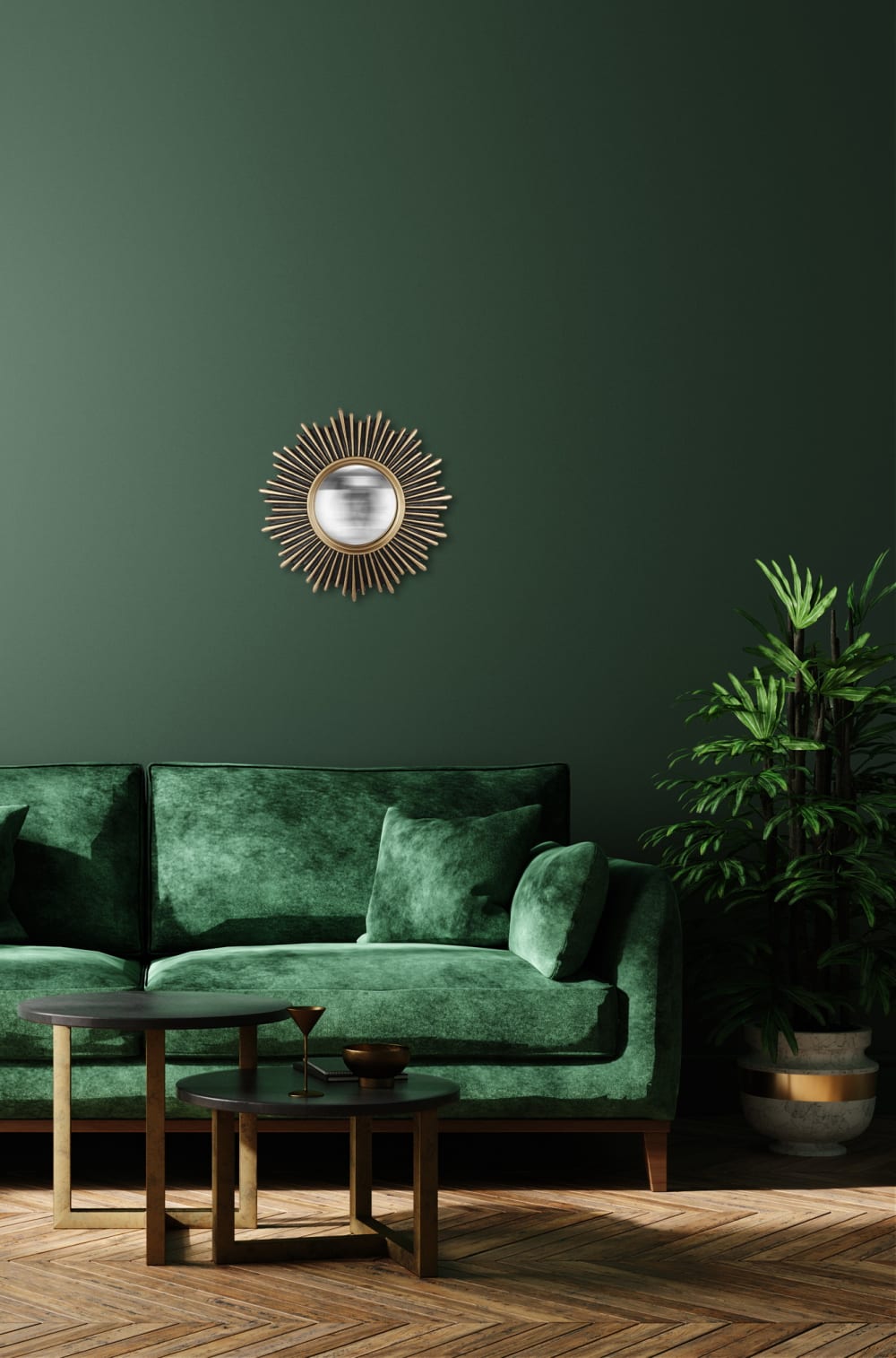 Miroir soleil convexe 20cm dore - Maisons du Monde