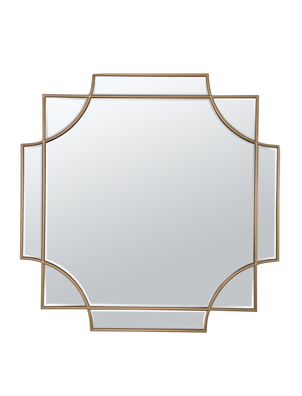 Miroir art déco doré cuivré 80x80cm