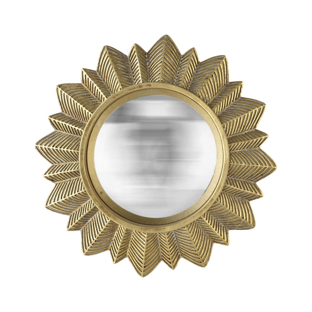EMDE Miroir soleil convexe 23cm dore Doré Résine