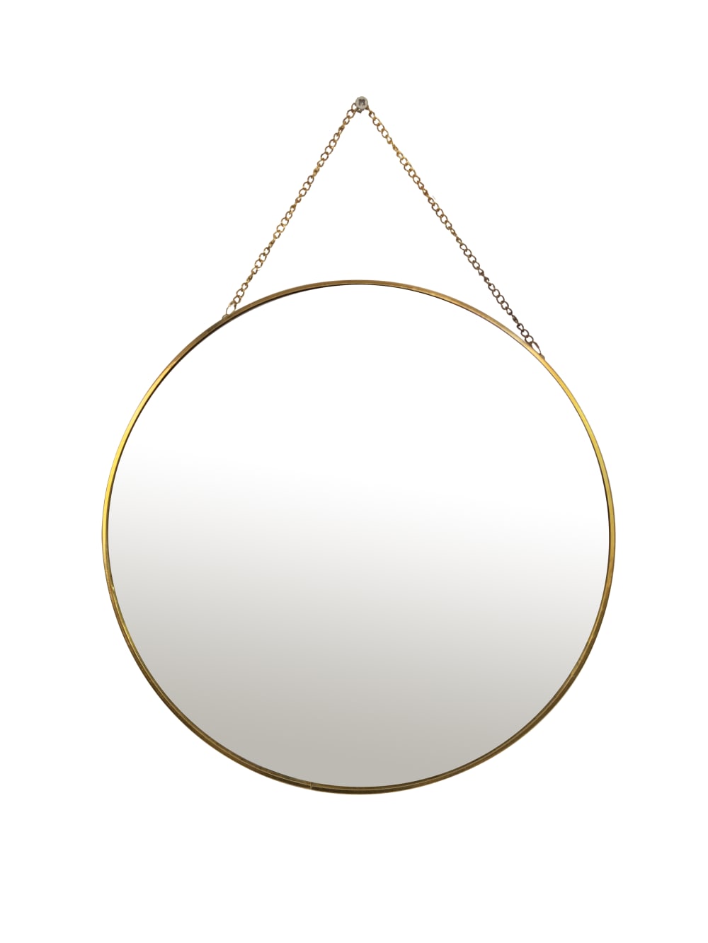 EMDE Miroir rond en métal avec chainette 30cm dore Doré
