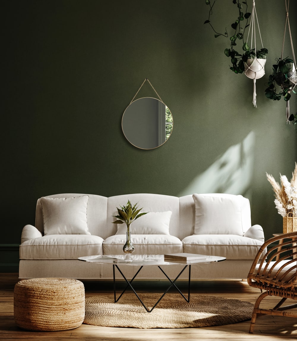 Miroir rond en métal avec chainette 30cm dore - Maisons du Monde