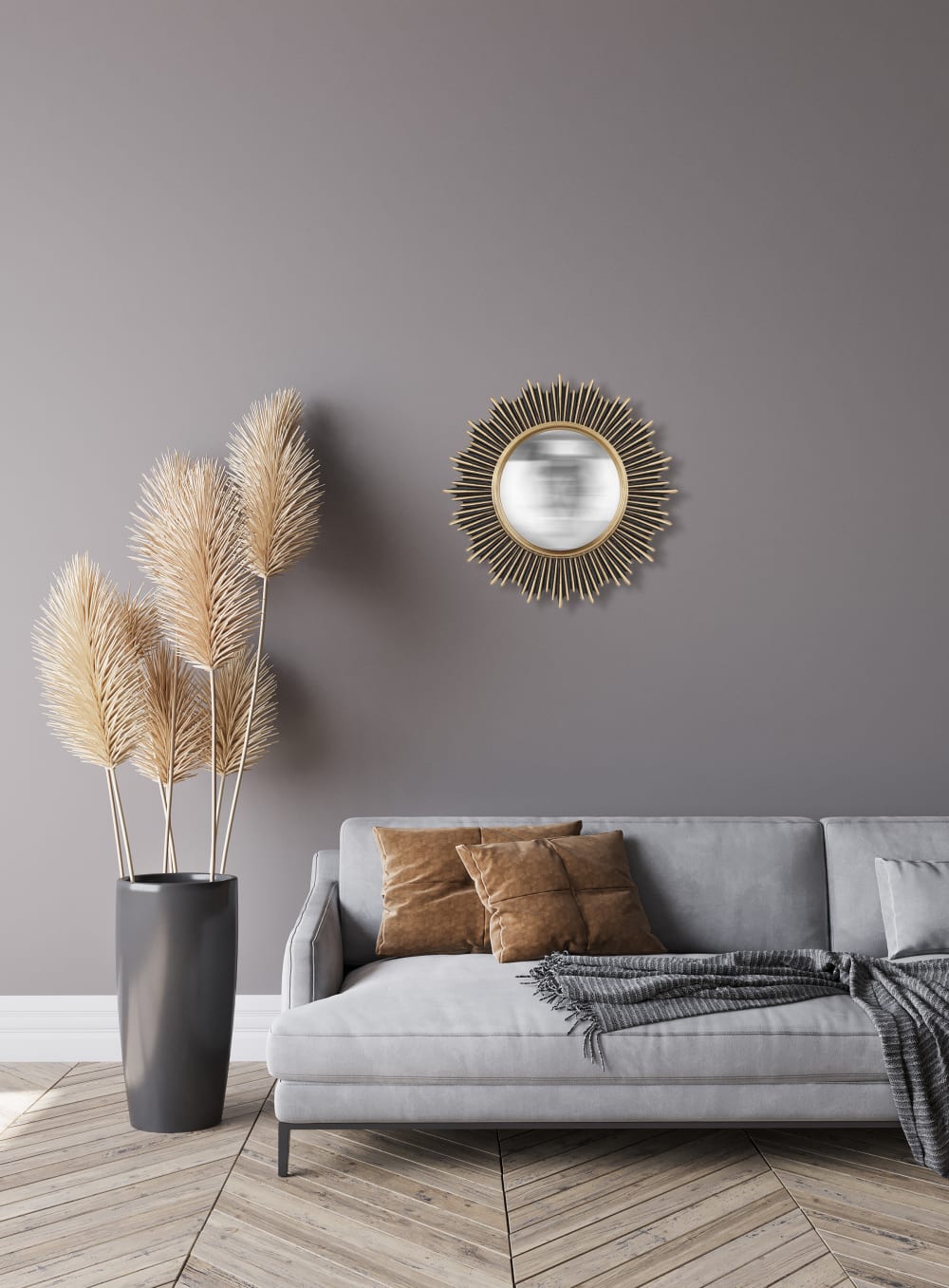 Miroir soleil convexe noir et doré 30cm - Maisons du Monde