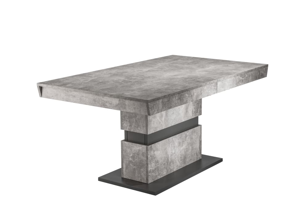 ByLiving Esstisch in Beton-Optik mit Auszug, B160-215 x T 90 cm, grau style modern - Spanplatte