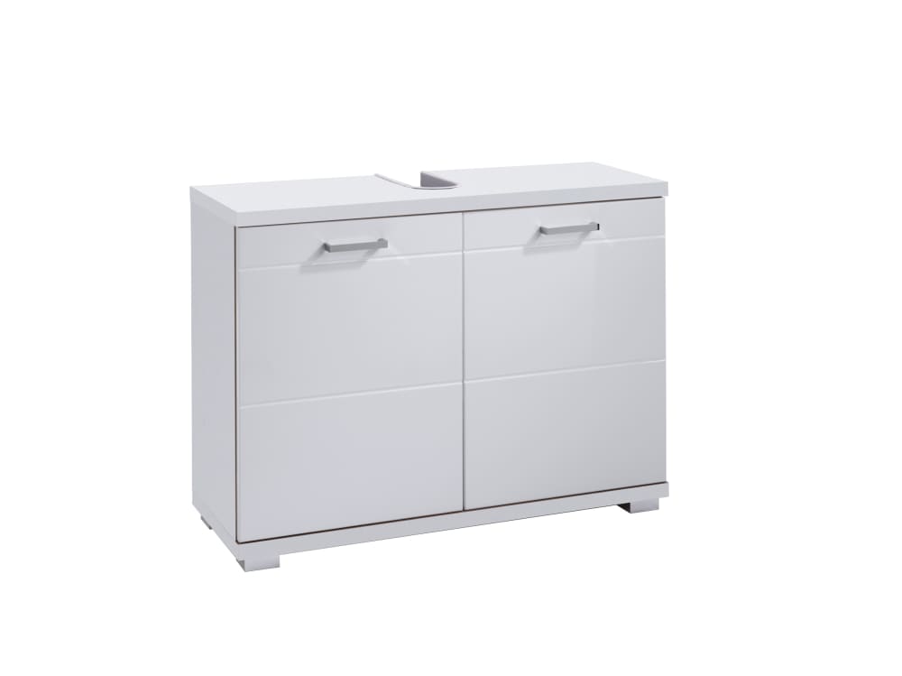 ByLiving Waschbeckenunterschrank mit Hochglanz Front, B 80 cm, weiß style modern - Spanplatte