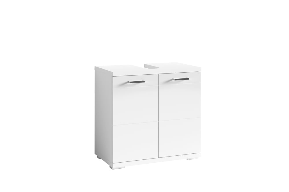 ByLiving Waschbeckenunterschrank mit Hochglanz Front, B 60 cm, weiß style modern - Spanplatte
