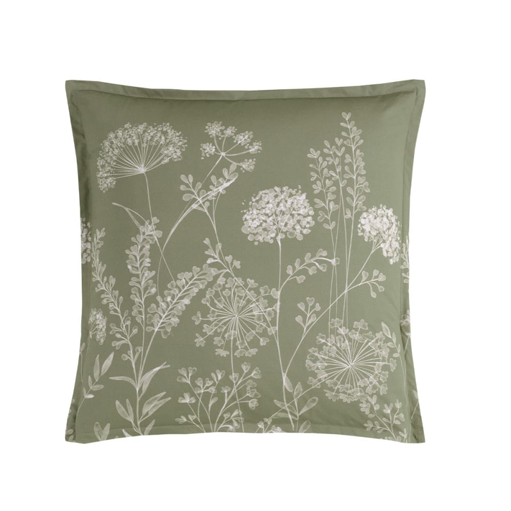 Llot de 2 taies d'oreillers en percale de cot sauge 65x65 cm - Maisons du Monde
