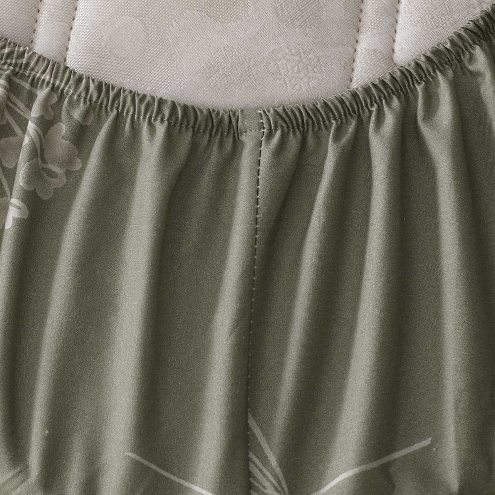 Drap housse en percale de coton bonnet 30 cm sauge 180x200 cm - Maisons du Monde