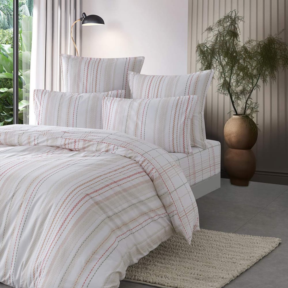 Housse de couette en percale de coton  blanc 260x240 cm