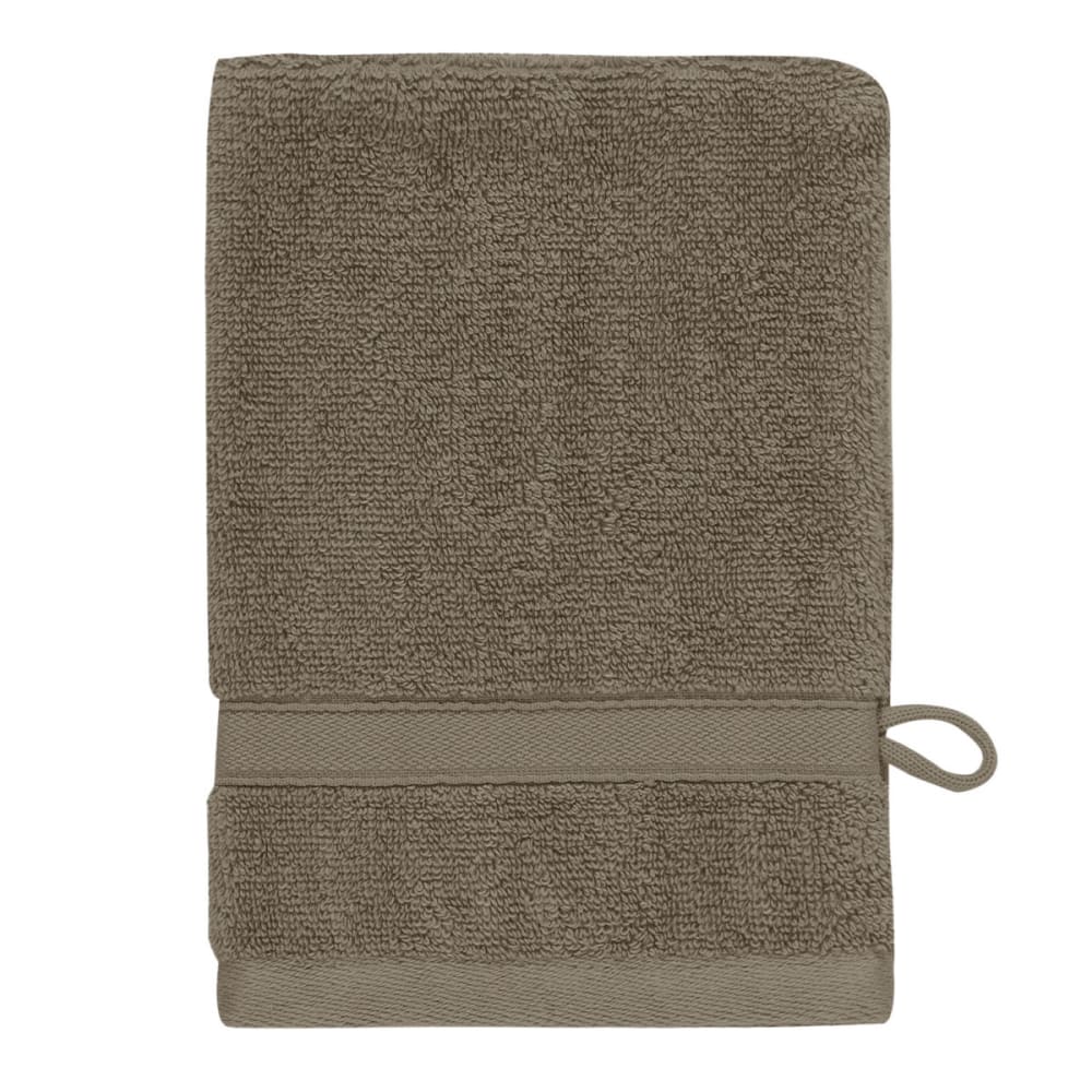 Llot de 3 gants de toilette 600 g/m² noisette 16x22 cm - Maisons du Monde