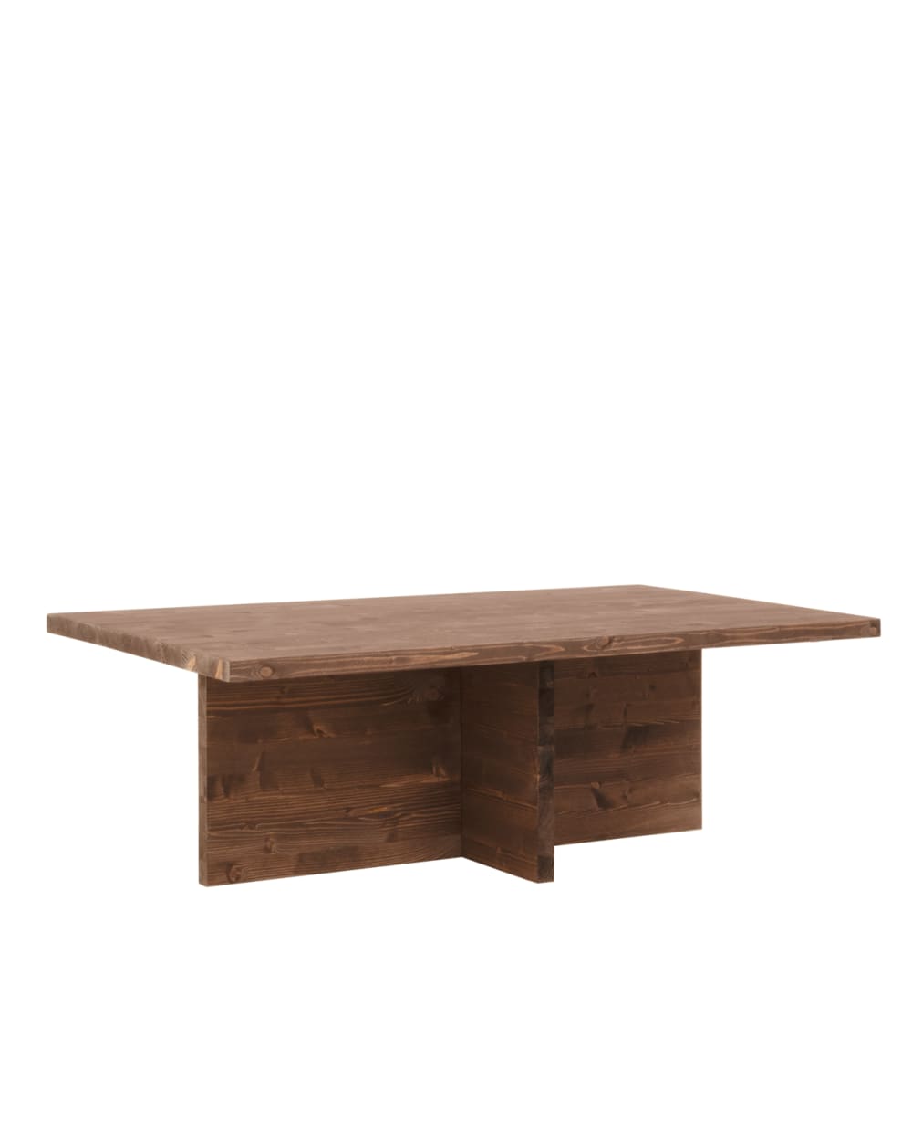 Table basse en bois de sapin marron foncé 120x40cm