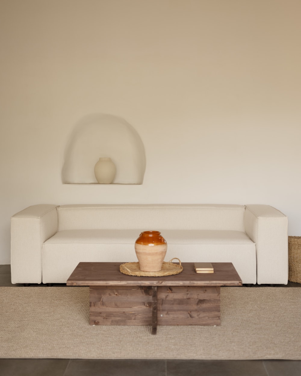 Table basse en bois de sapin marron foncé 120x40cm - Maisons du Monde