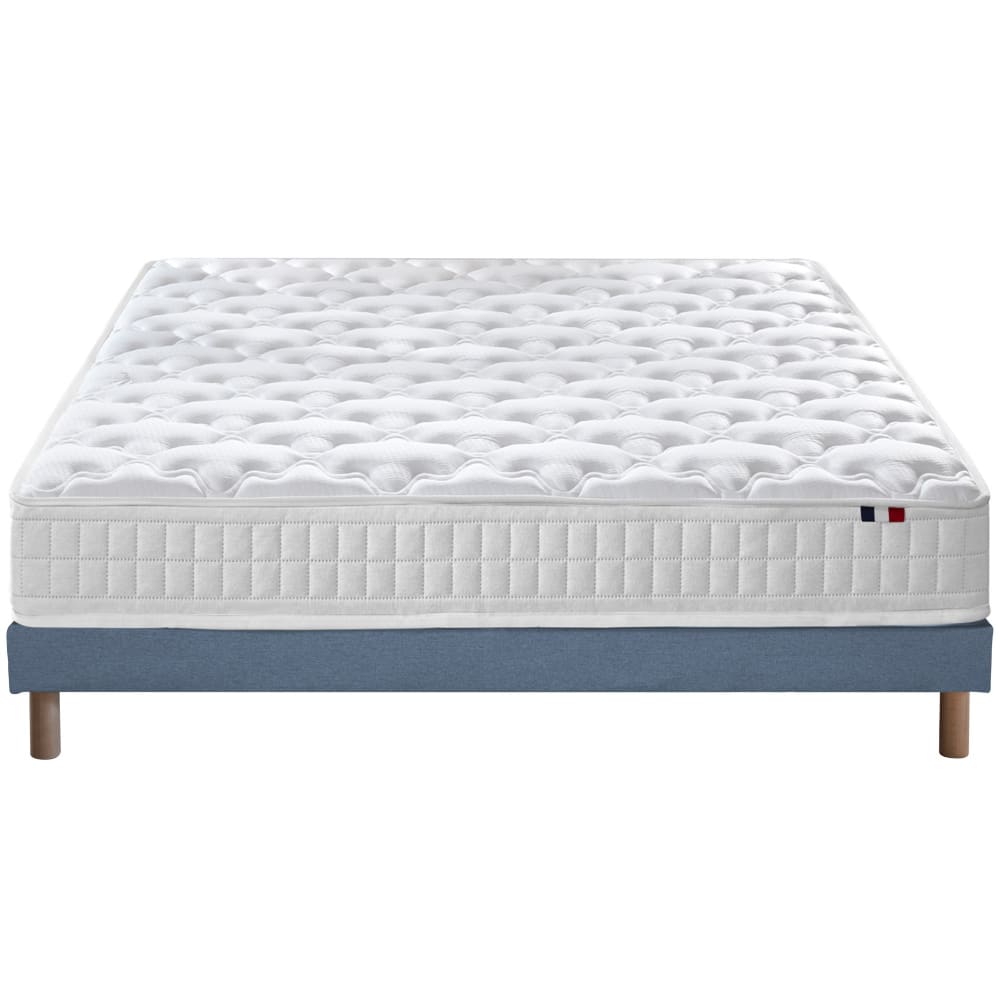 Pack matelas ressorts et sommier et couette et oreillers 160x200
