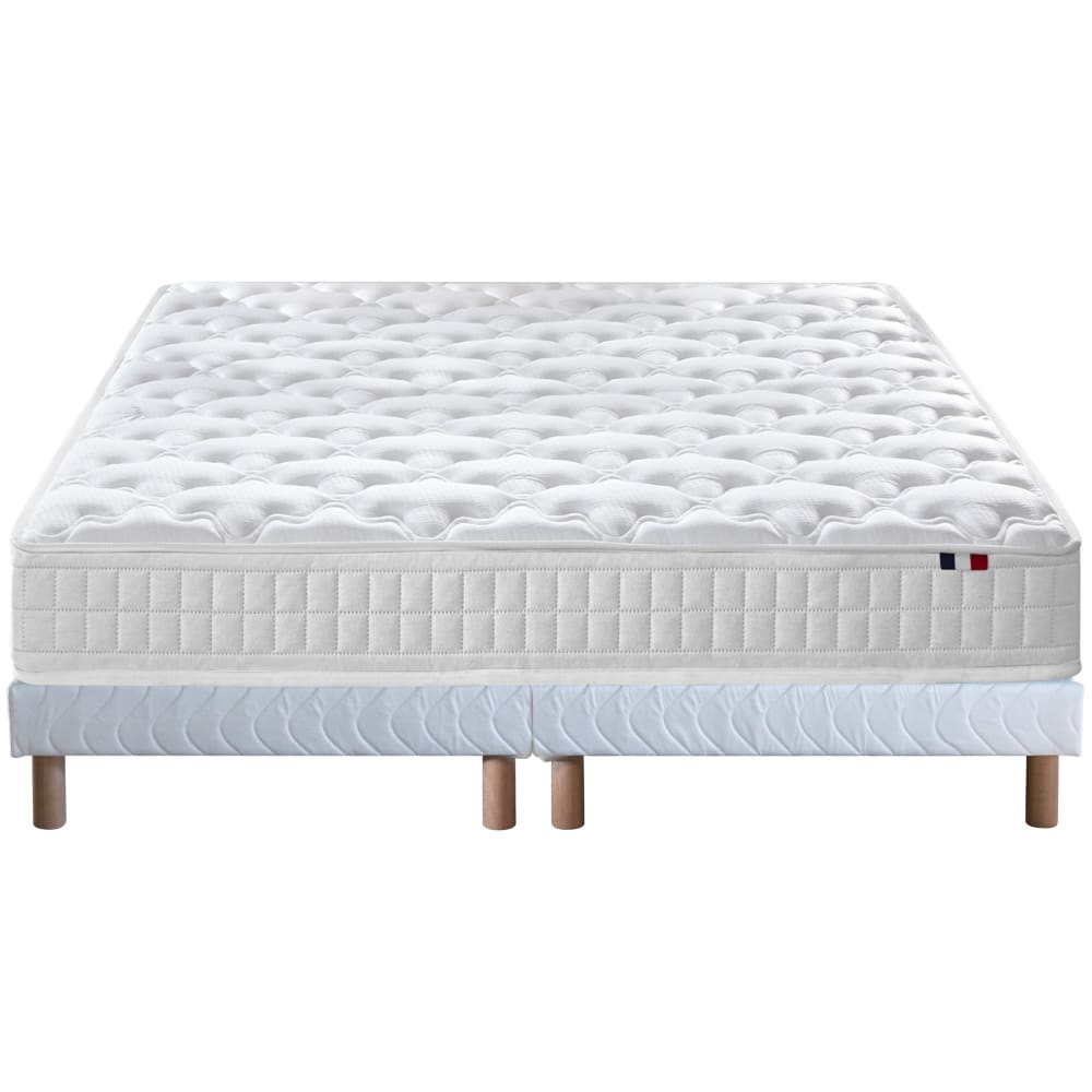 Pack matelas ressorts et sommier et couette et oreillers 2x80x200