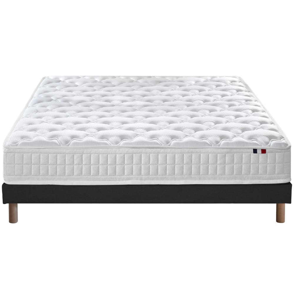 Pack matelas ressorts et sommier et couette et oreillers 160x200