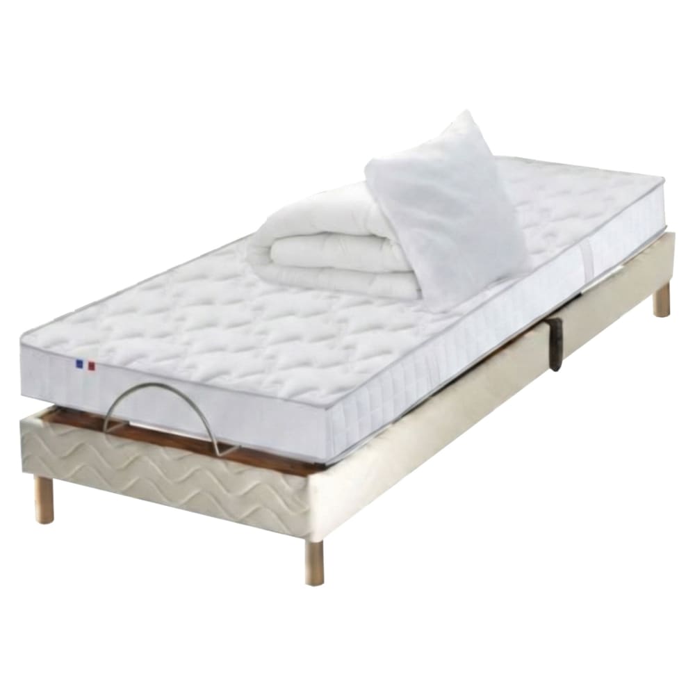 Sommier électrique et matelas mémoire forme couette oreillers 90x190