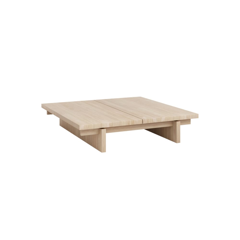 Naan Furniture Couchtisch aus natürlichem massivem Kiefernholz 90 cm Unlackiert Braun