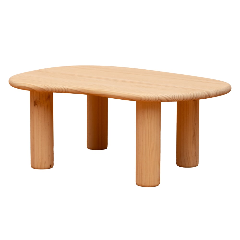 Table basse ovale en bois massif naturel 93 cm Non verni