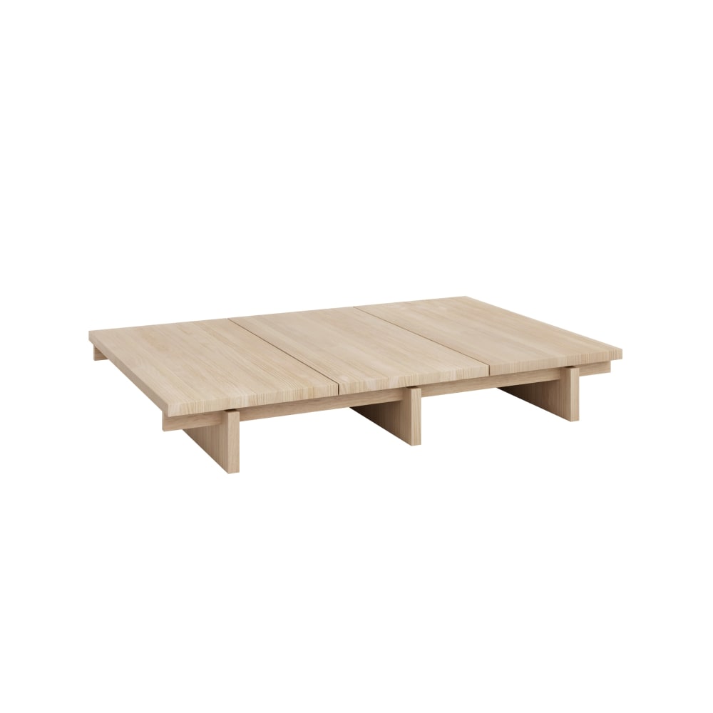 Table basse rectangulaire en pin naturel 135,2 cm Non verni