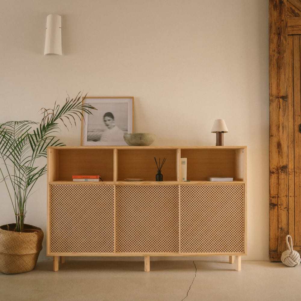 Buffet en pin massif naturel avec 3 portes 180 cm Non verni - Maisons du Monde