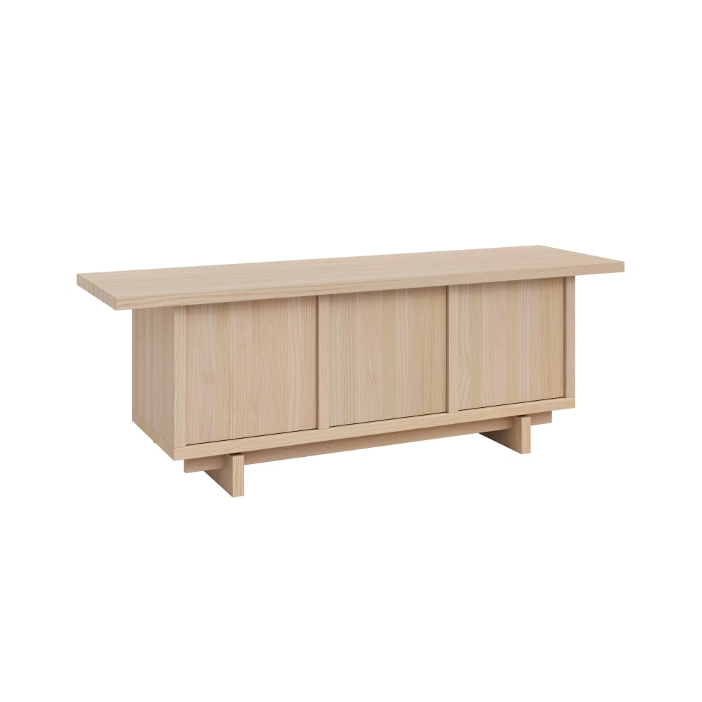Meuble TV en pin massif naturel 148 cm verni