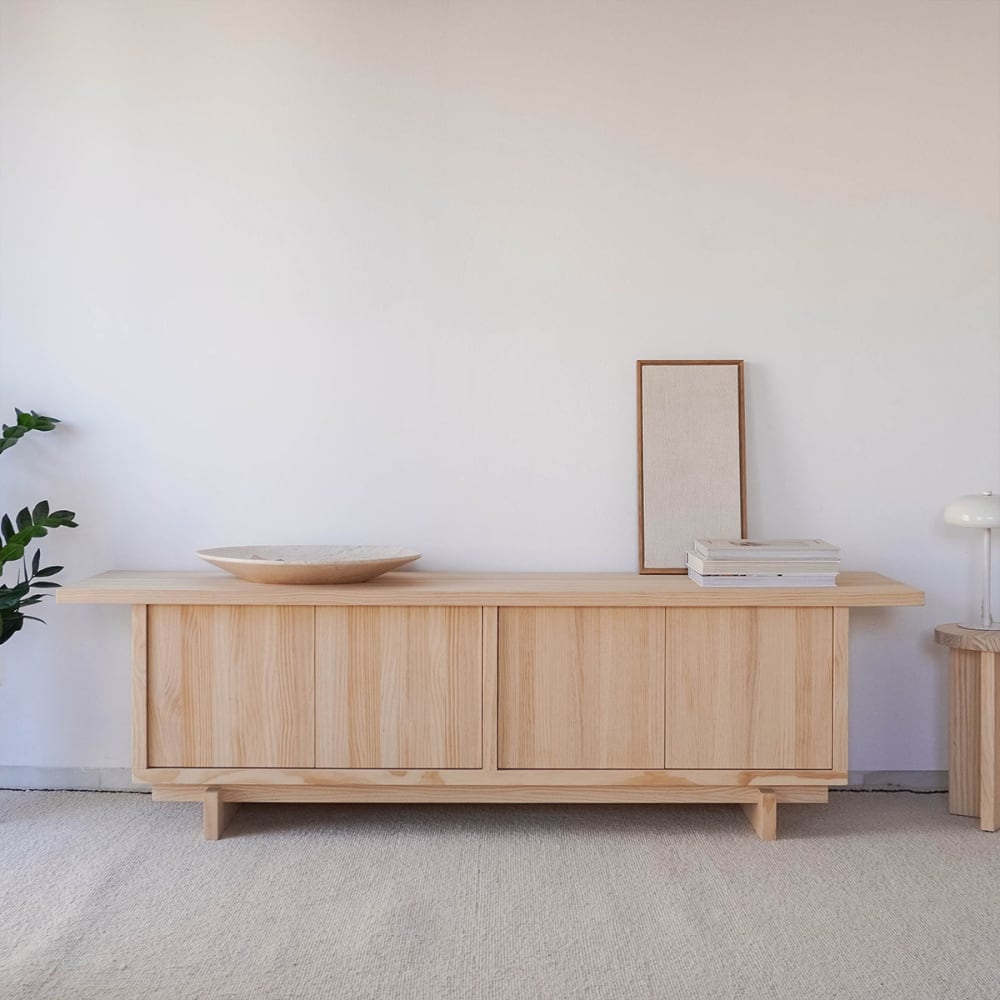 Meuble TV en pin massif naturel 180 cm Non verni - Maisons du Monde